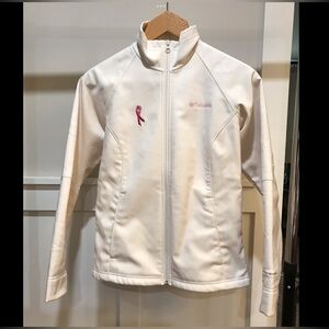 COLUMBIA Women’s Breast Cancer Jacket SMALL Full Zip OMNI SHIELD Ivory WORN ONCE